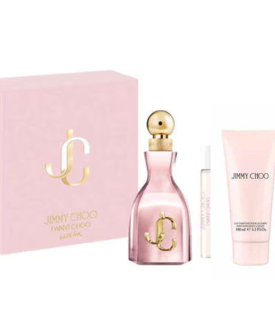 Jimmy Choo I want choo with love 100ml edp + 7.5 edp + 100 ml body lotion